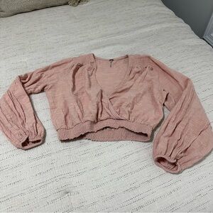 Free People Blush Wrap Crop Top